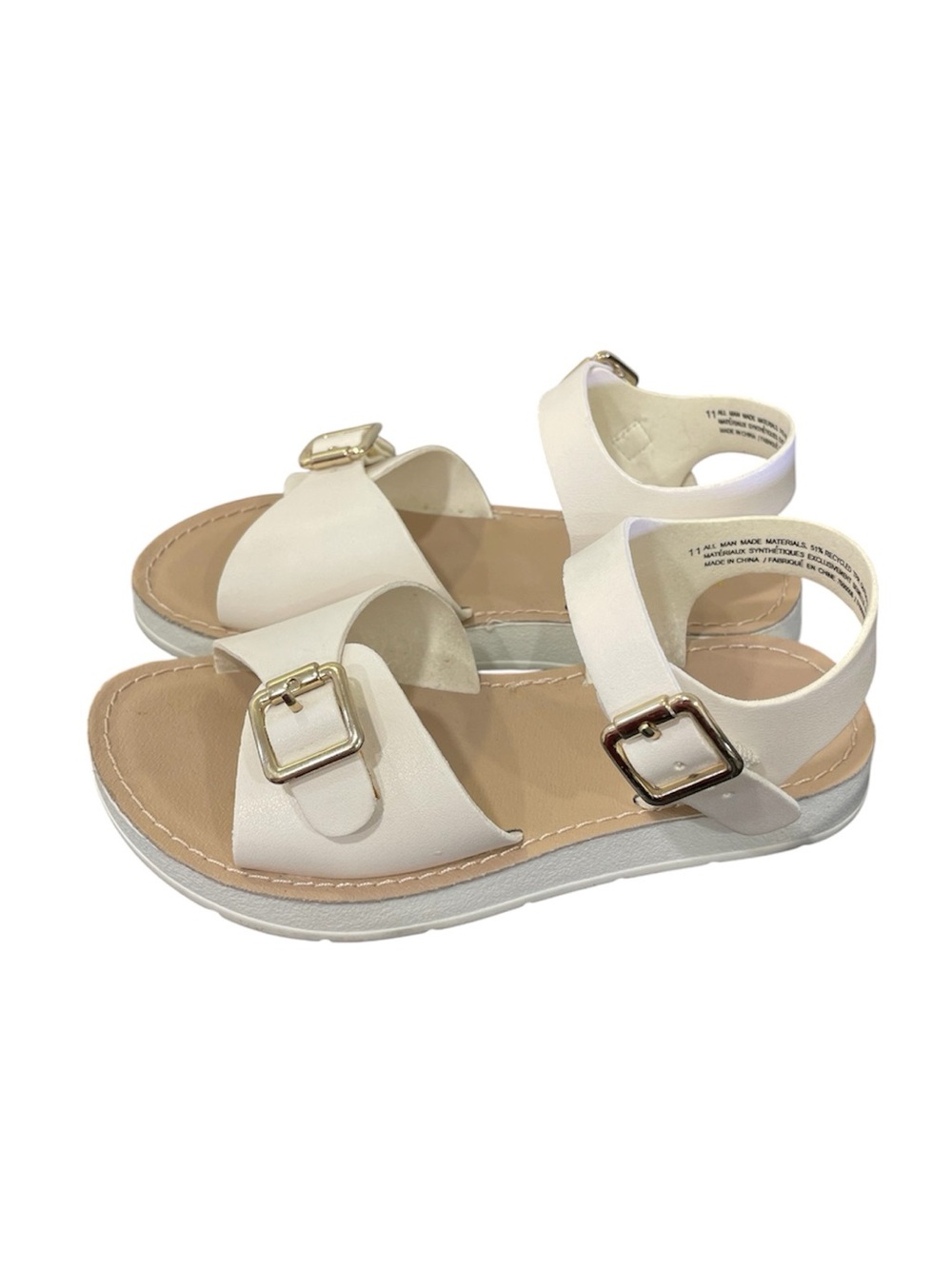 🩵2/$20 — Girl’s White Buckle Strap Sandals Little kid 11